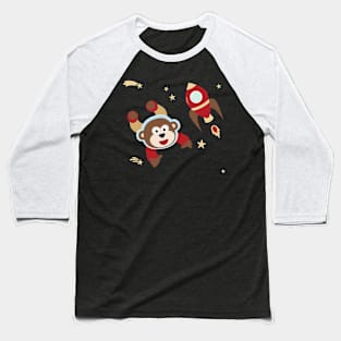 Space monkey or astronaut in a space suit with cartoon style Baseball T-Shirt